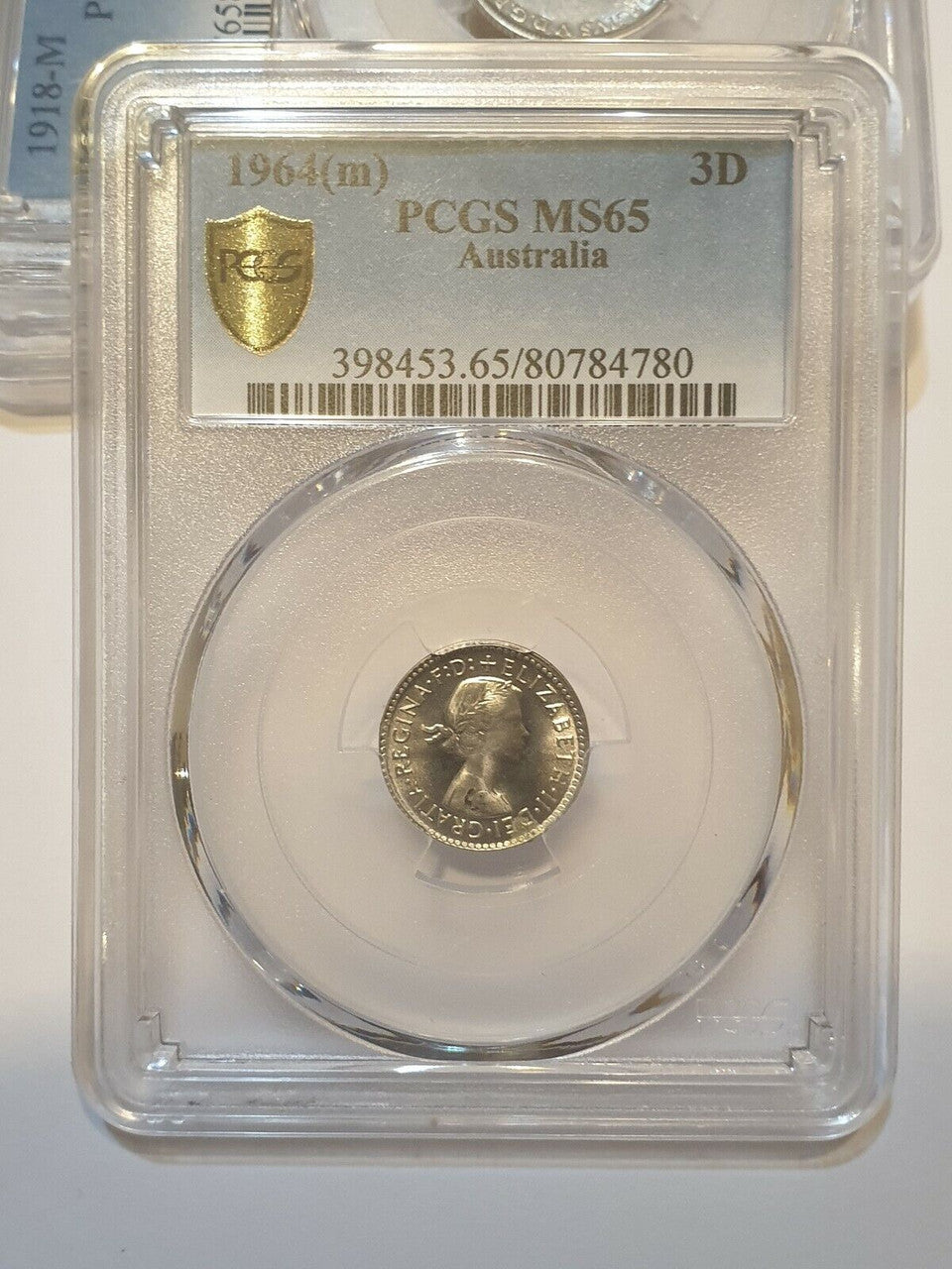 1964M Australian Threepence PCGS MS65