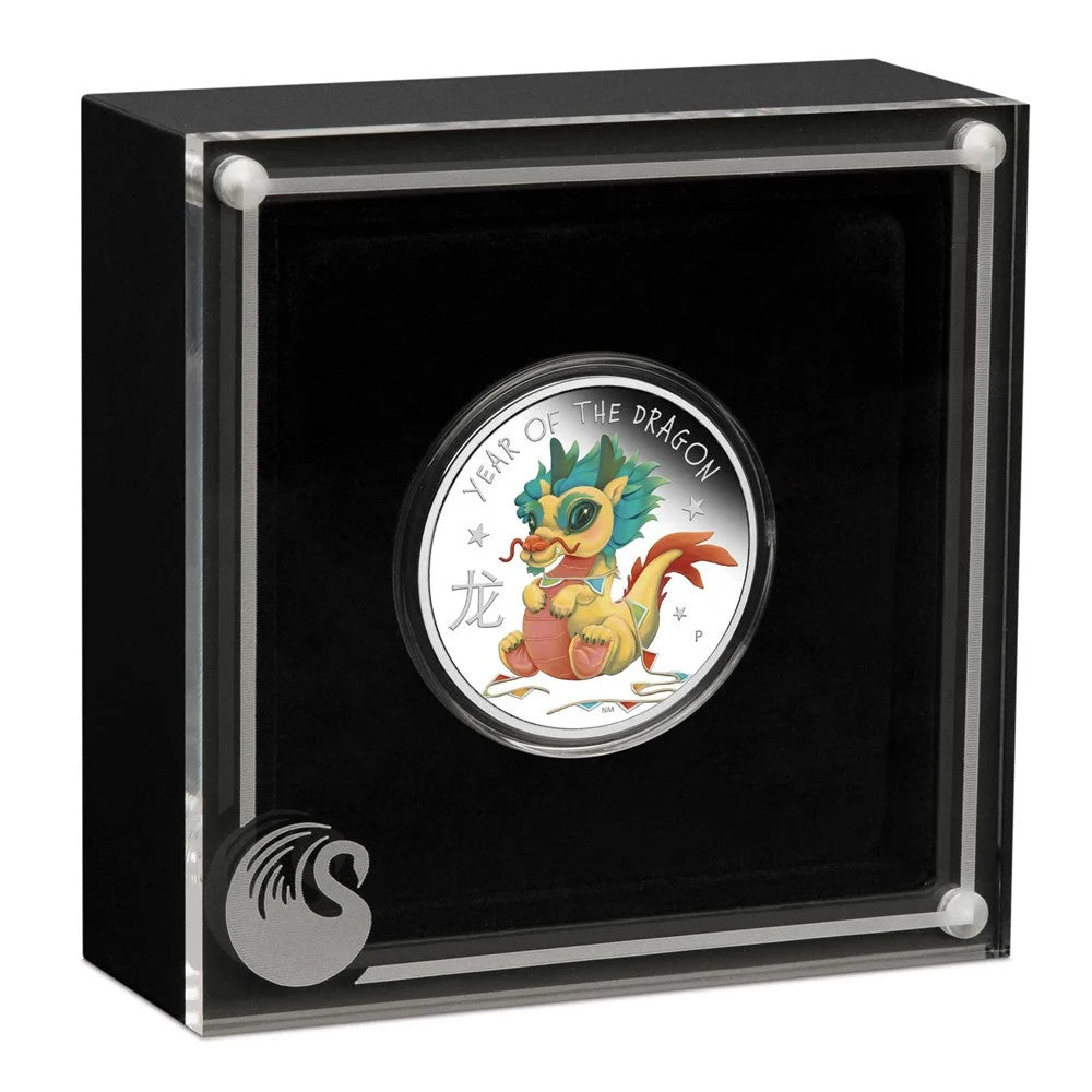 Perth Mint 2024 Lunar III Baby Dragon 1/2 oz Silver Proof Coloured Coin