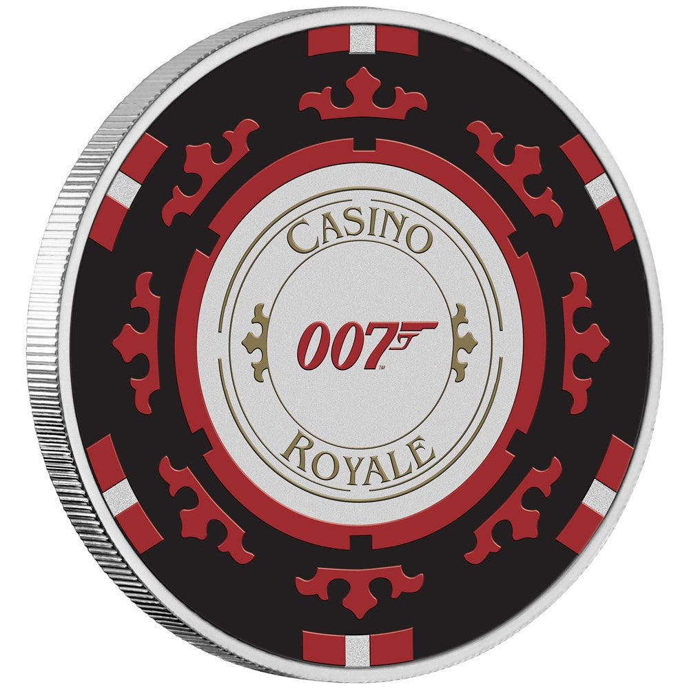 Perth Mint Australian Casino Royale Poker Chip 2023 1 oz Silver Coloured Coin in Card
