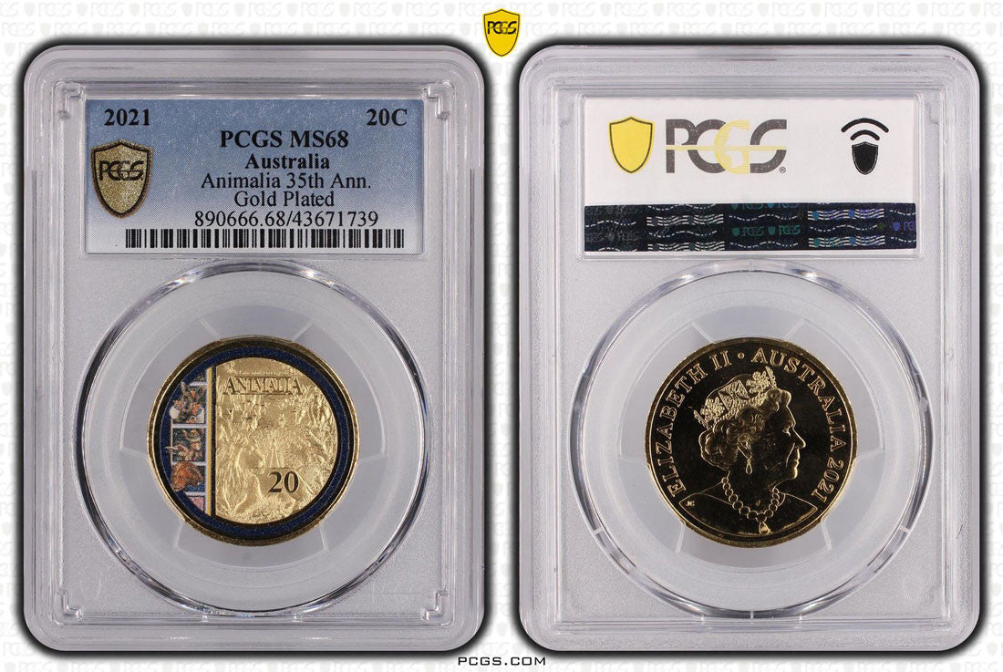 2021 20C Animalia 35th Ann. Gold Plated PCGS MS68