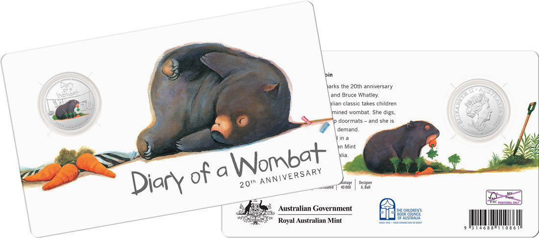 20th Anniversary Diary of a Wombat 2022 Coloured 20c