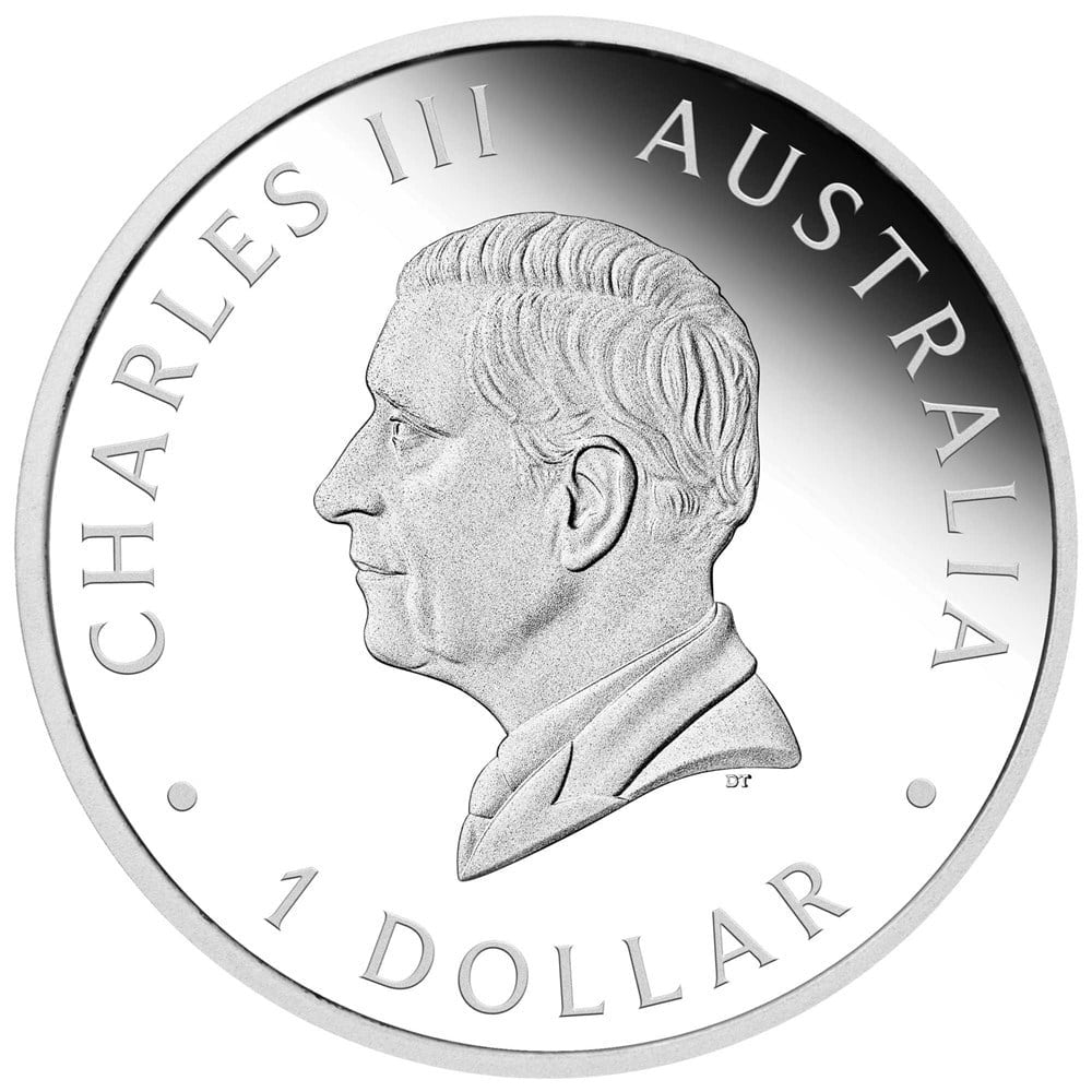 Perth Mint Australian Kangaroo King Charles III Obverse First Issue 2024 1 oz Silver Proof Coin