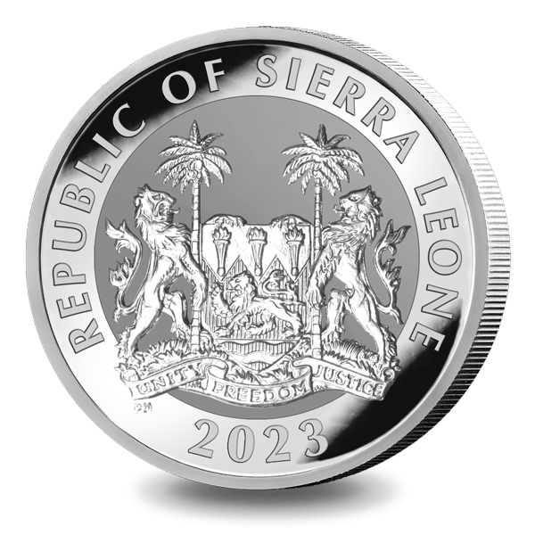 2023 Sierra Leone King Tutankhamun-Sarcophagus .999 1oz Silver BU coin