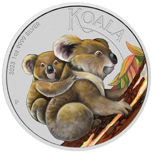 Perth 2023 National Stamp and Coin Exhibition Koala 2023 1oz Silver Coloured Coin In Card