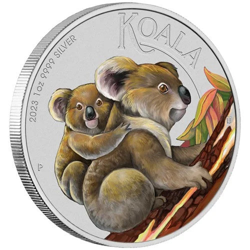 Perth 2023 National Stamp and Coin Exhibition Koala 2023 1oz Silver Coloured Coin In Card