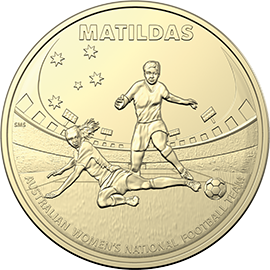 Royal Australian Mint $1 AlBr Slide Tackle UNC Matilda FIFA Soccer Coin 2023