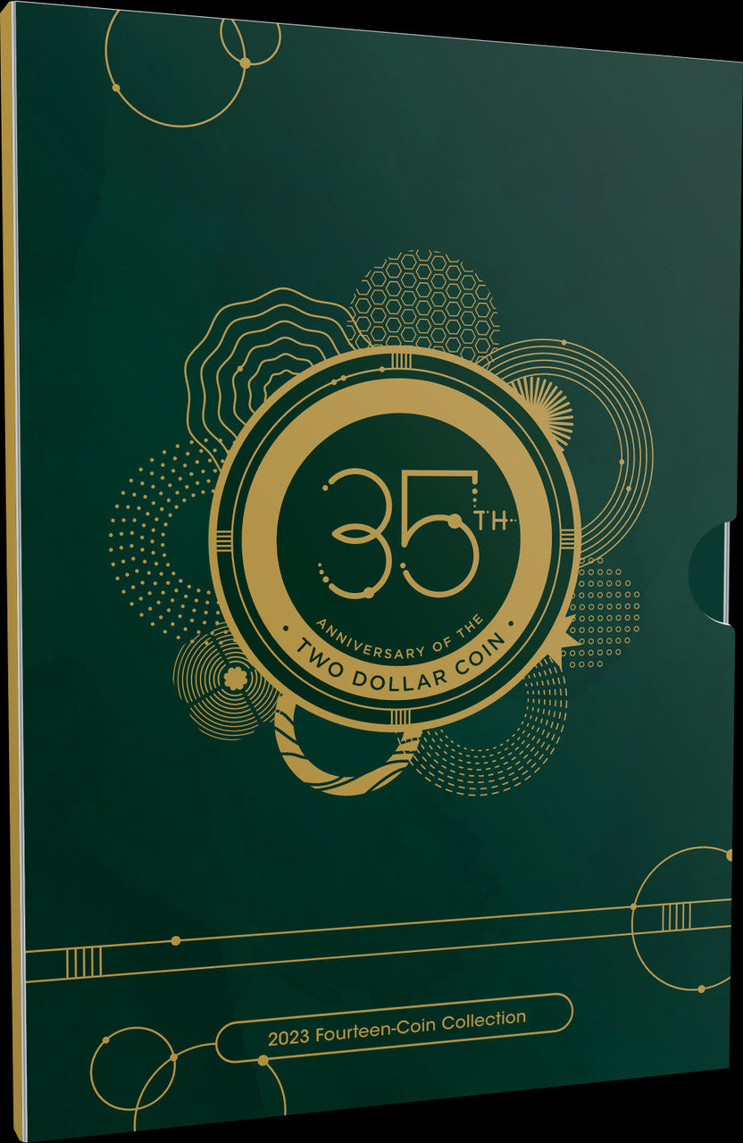 Royal Australian Mint 35th Anniversary of $2 Coin UNC Coloured 14 coin set 2023