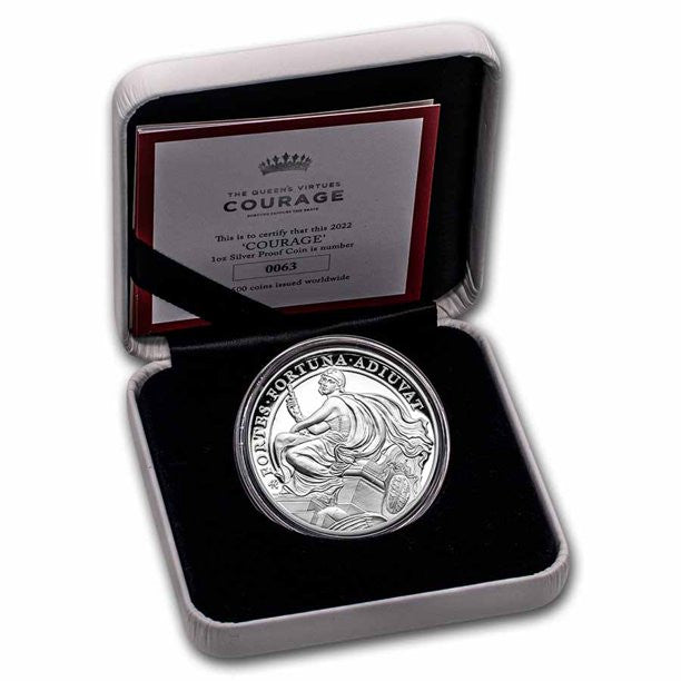2022 St Helena Queens Virtues : Courage 1 oz .999 Silver Proof Bullion Coin