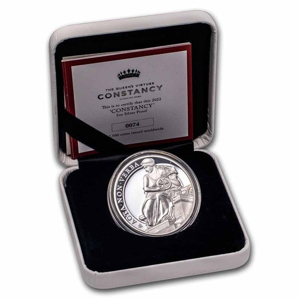 2022 St Helena Queens Virtues : Constancy 1 oz .999 Silver Proof Bullion Coin