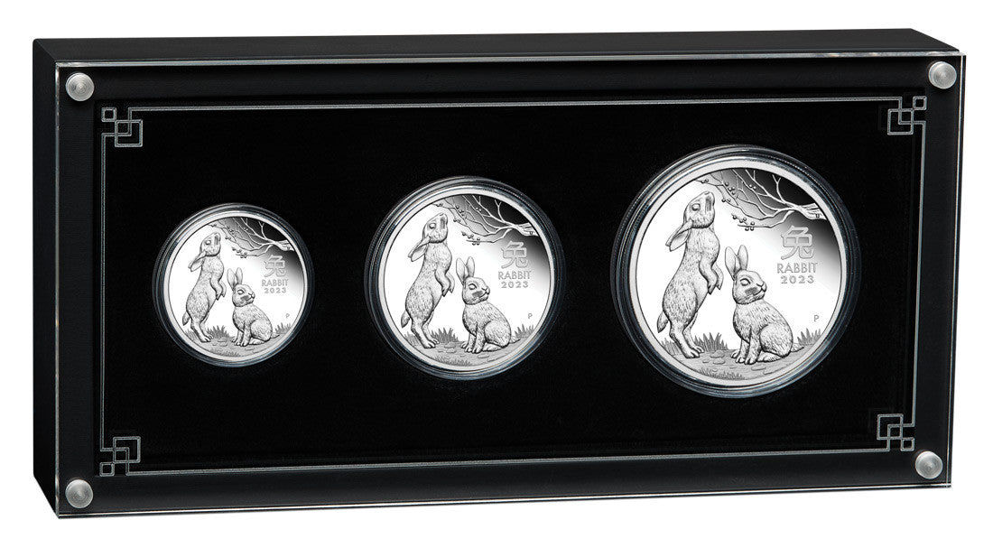 Year of the Rabbit 2023 Silver Proof Three-Coin Set
