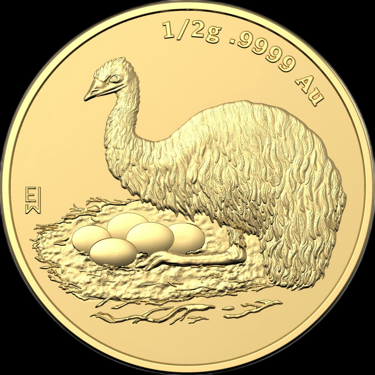Royal Australian Mint 2023 $5 Mini Money Emu 0.5g Gold Frosted Uncirculated Coin