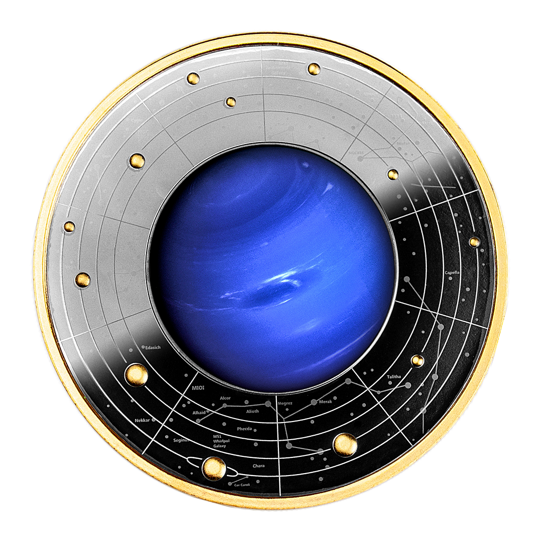 Mint of Poland Solar System Neptune 2021 Cameroon 500 Francs Silver Ruthenium Coin