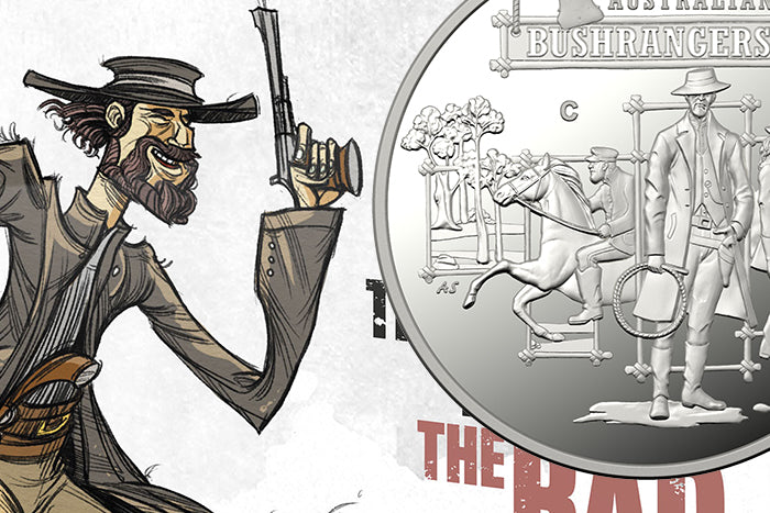Australia's Wild Colonial Bushrangers -  $1 Ag Proof