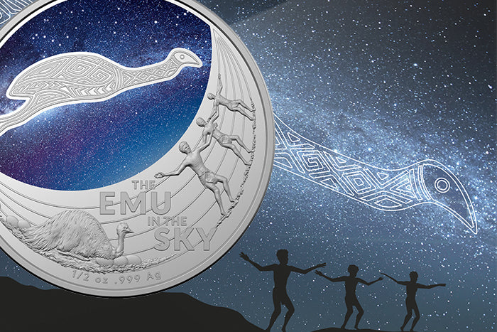 2020 $1 Coloured 1/2oz Fine Silver Coin - Star Dreaming - Emu in the Sky
