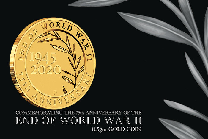 2020 0.5g Gold Coin - End of WWII 75th Anniversary
