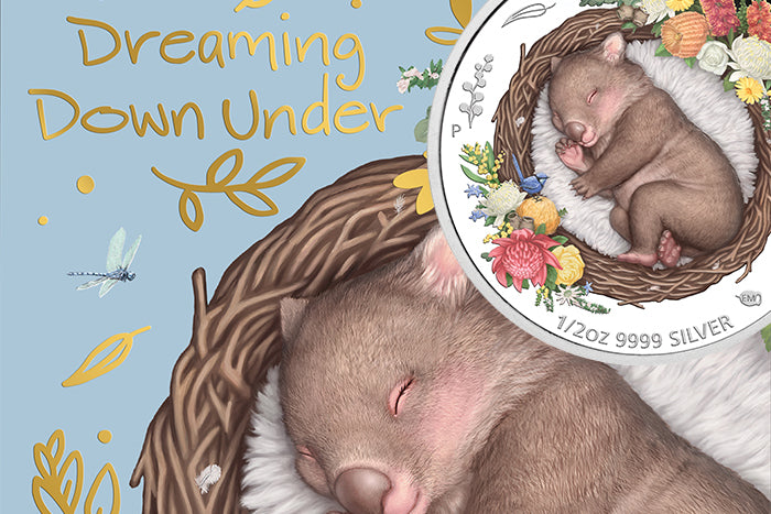 2021 1/2oz Silver Proof Coloured Coin - Dreaming Down Under – Wombat