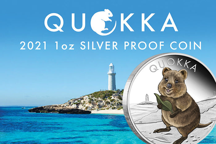 2021 1oz Silver Proof Coloured Coin - Quokka