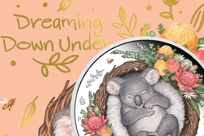 2021 1/2oz Silver Proof Coloured Coin - Dreaming Down Under – Koala
