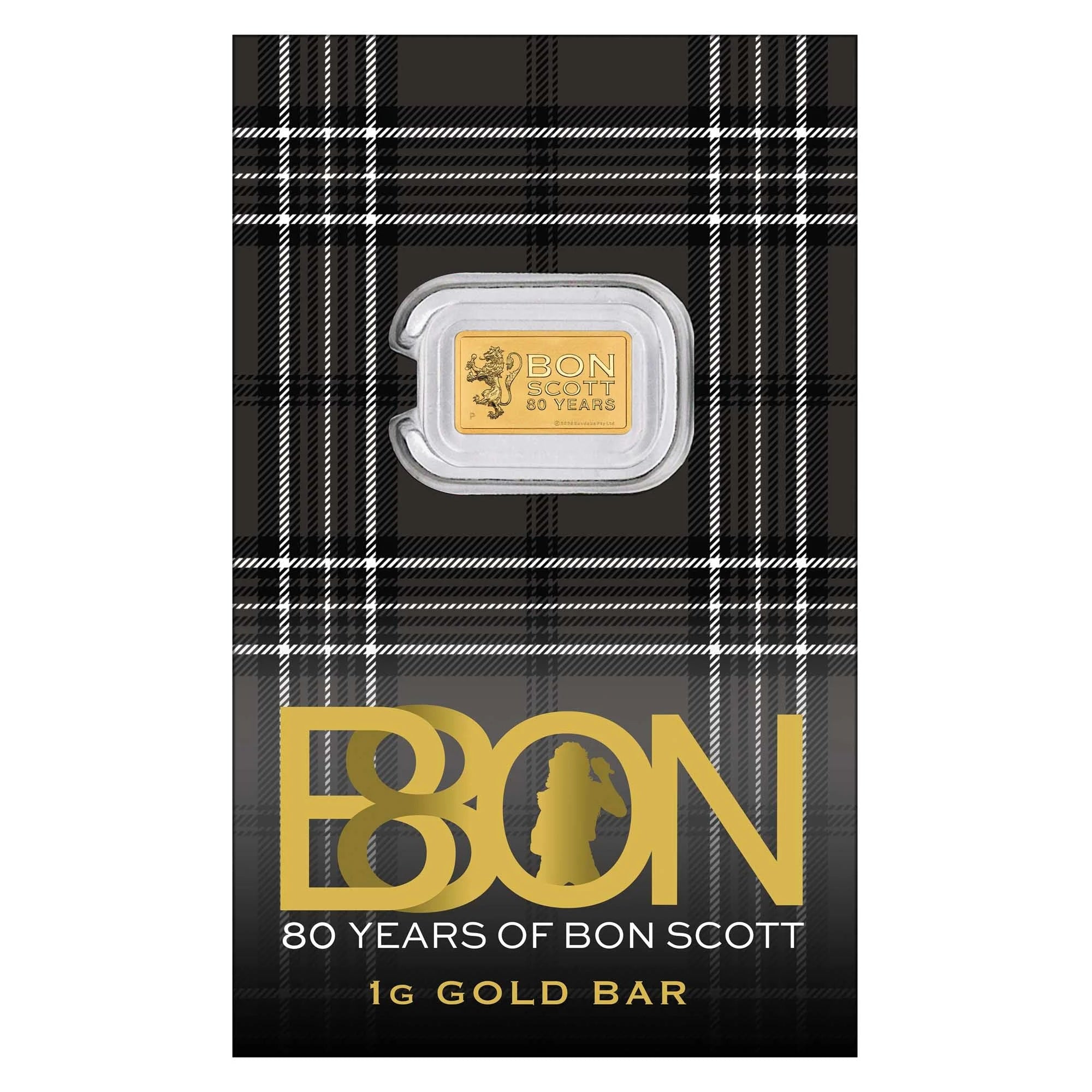 Bon Scott 80th Anniversary 記念バー 2種セット 2026 Perth Mint Bon Scott 80th Anniversary 1g 99.99% Gold Minted