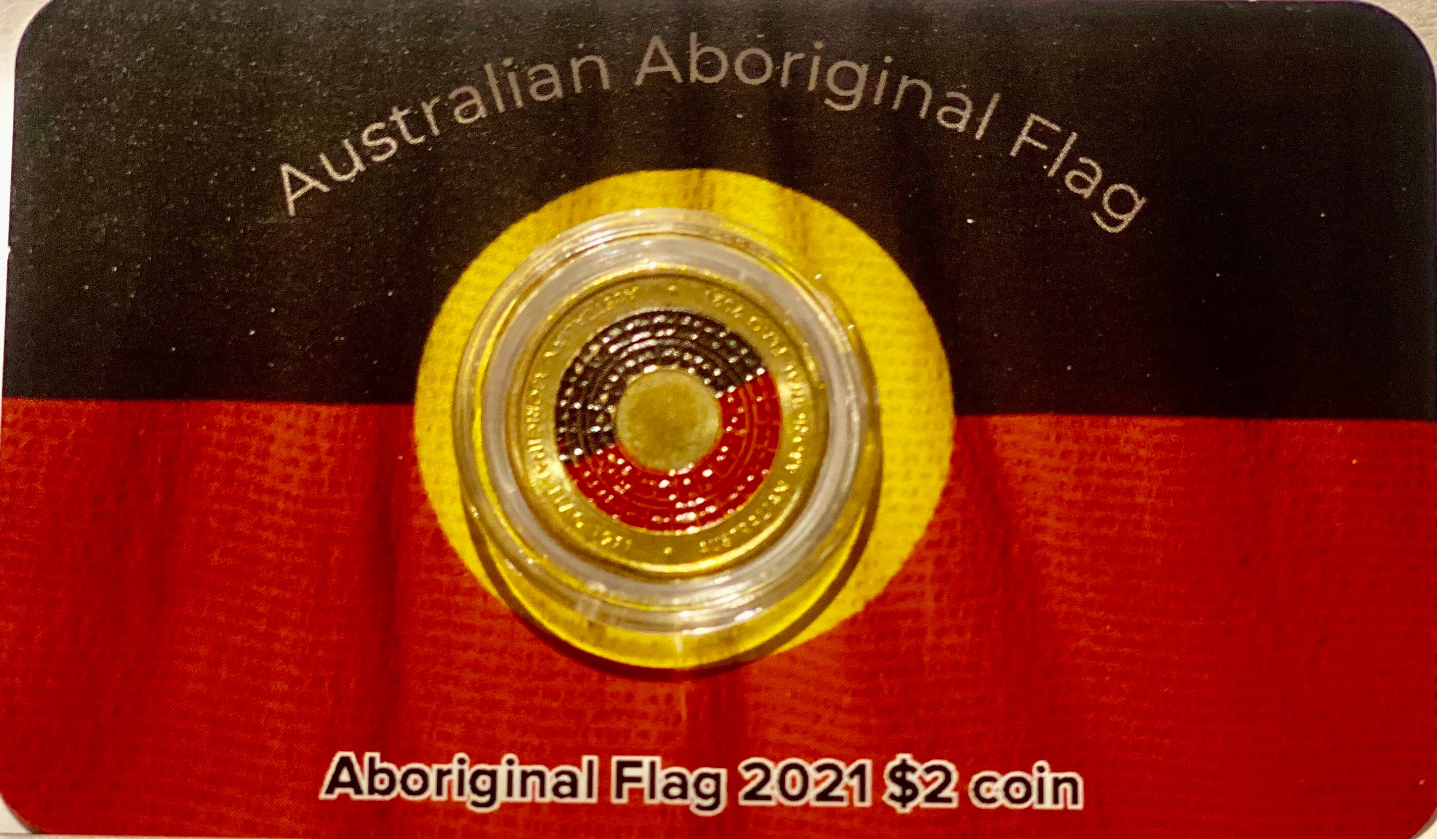 2021 Australian Aboriginal Flag $2 UNC Coin in Card