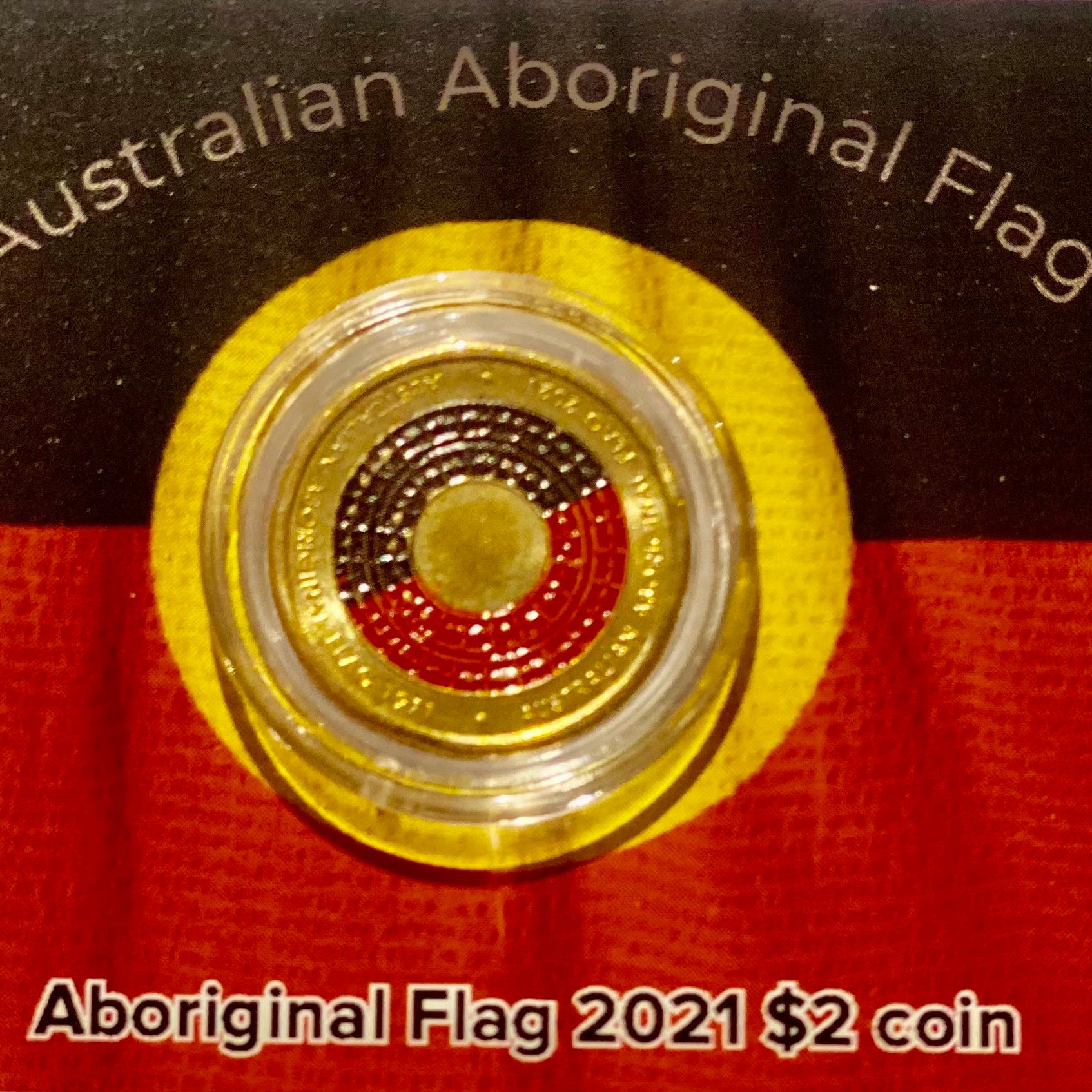 2021 Australian Aboriginal Flag $2 UNC Coin in Card
