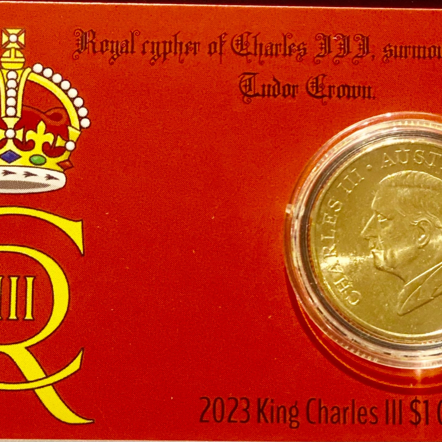 2024 King Charles III $1 UNC Coin in Card