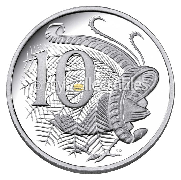 Royal Australian Mint 2014 Six Coin Proof Year Set - Selectively Gold Plated 1 Dollar Coin