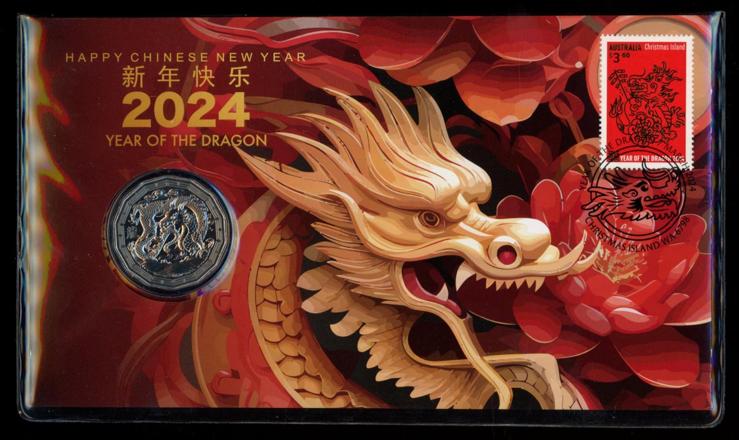 Royal Australian Mint Happy Chinese New Year, Year of the Dragon 2024 PNC