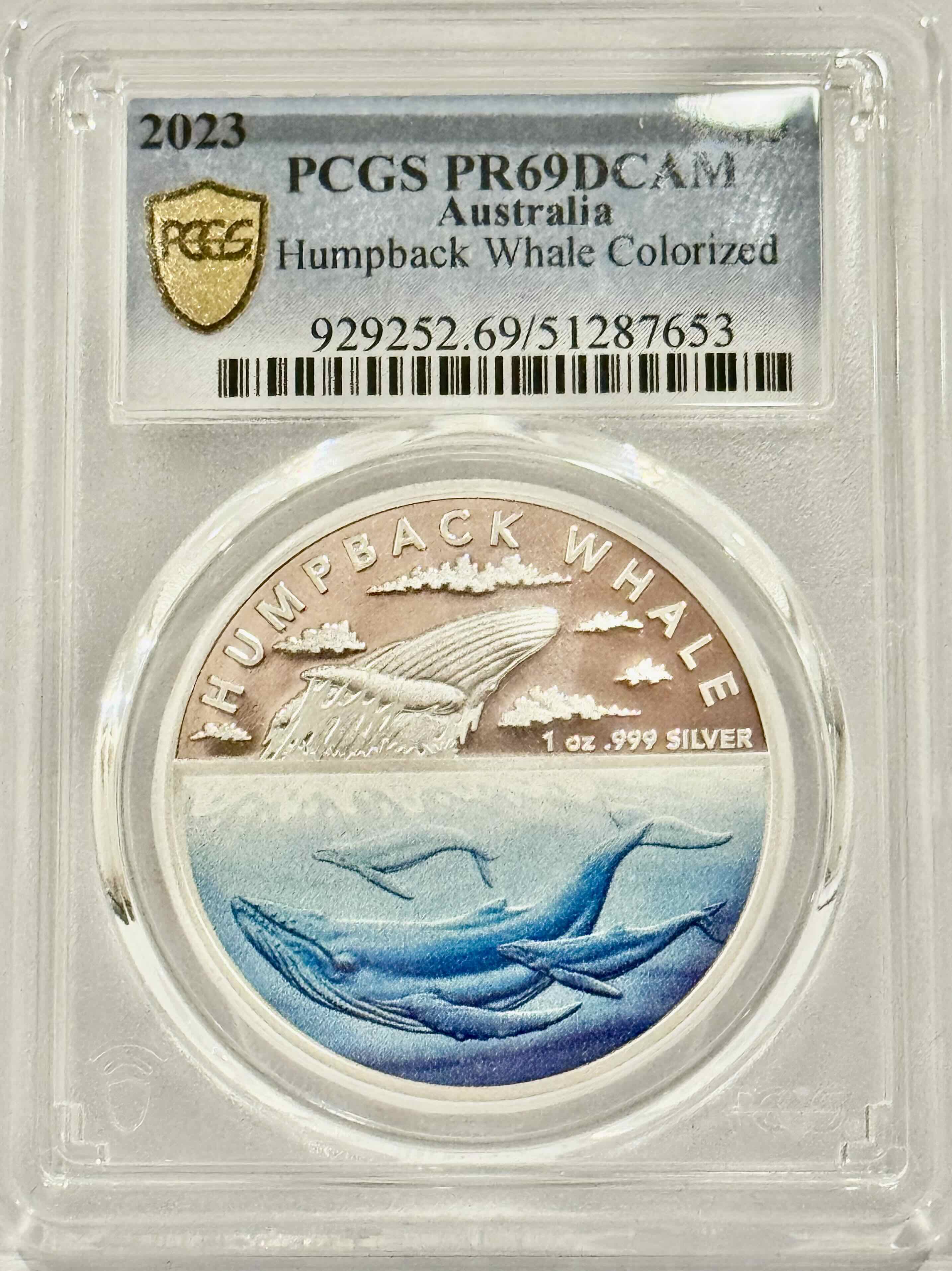 Royal Australian Mint 2023 Humpback Colorized $5 coin PCGS PR69DCAM