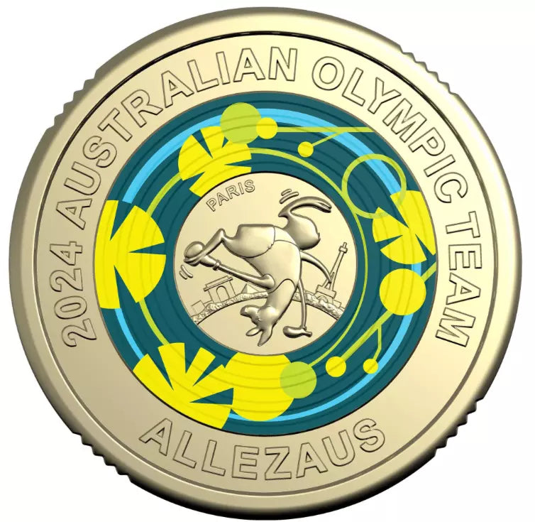 Royal Australian Mint 2024 Set of 4 Australian Olympic and Paralympic Teams $2 Coloured UNC Coins