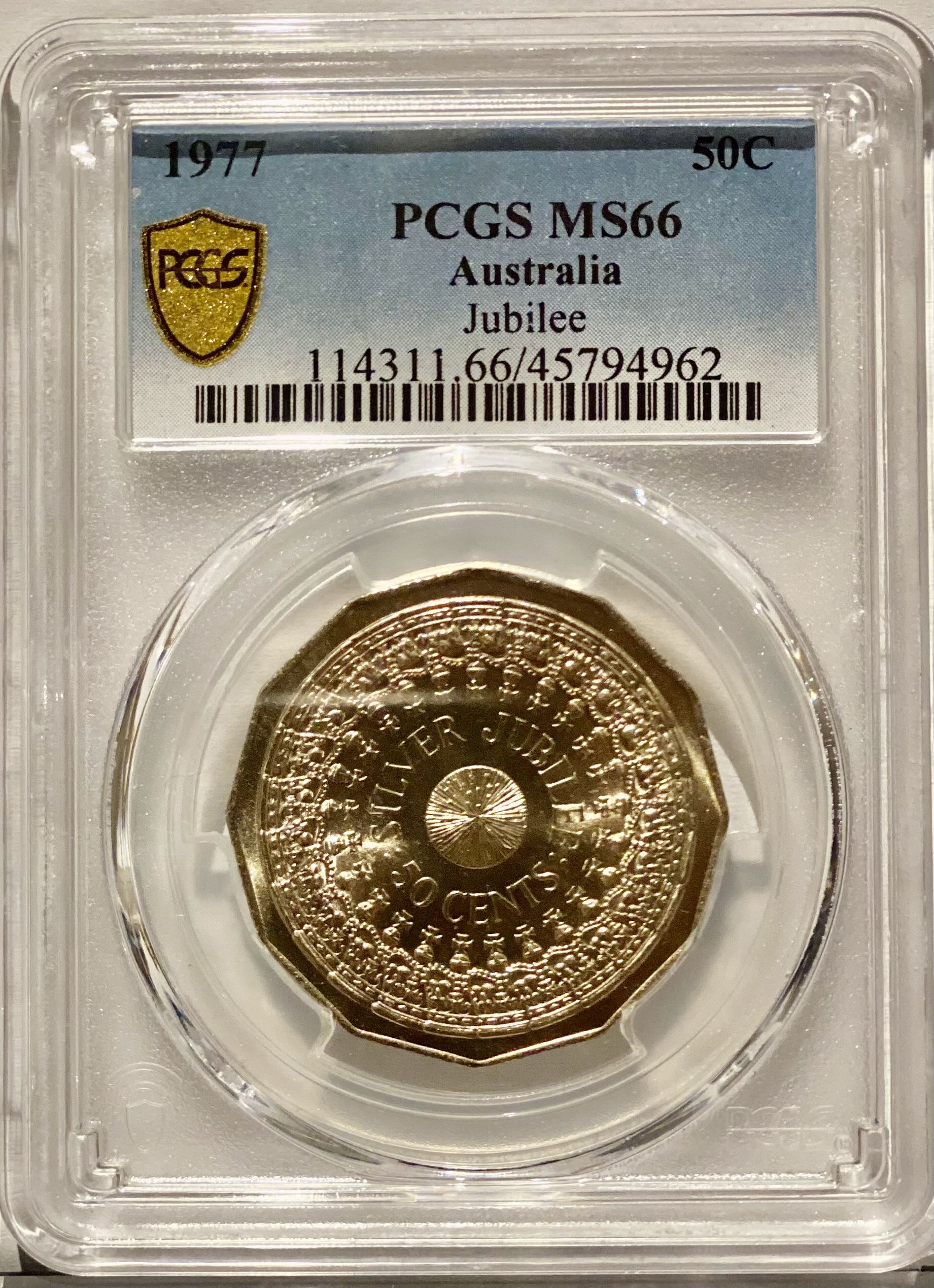 Royal Australian Mint 1977 Australia Jubilee 50c Coin - PCGS MS66