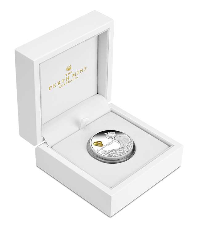 2024 Wedding 1 oz 99.99% Silver Proof Coloured Coin