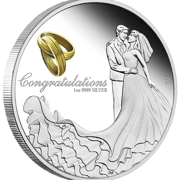 2024 Wedding 1 oz 99.99% Silver Proof Coloured Coin