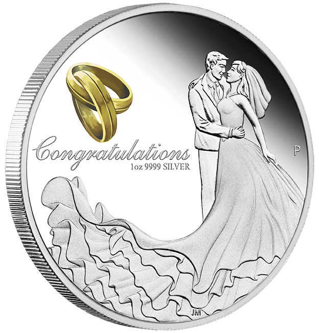 2024 Wedding 1 oz 99.99% Silver Proof Coloured Coin