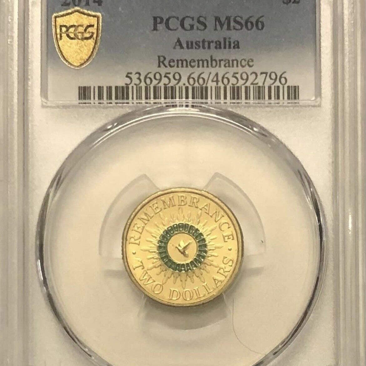 Royal Australian Mint 2014 Remembrance $2 Coin - PCGS MS66
