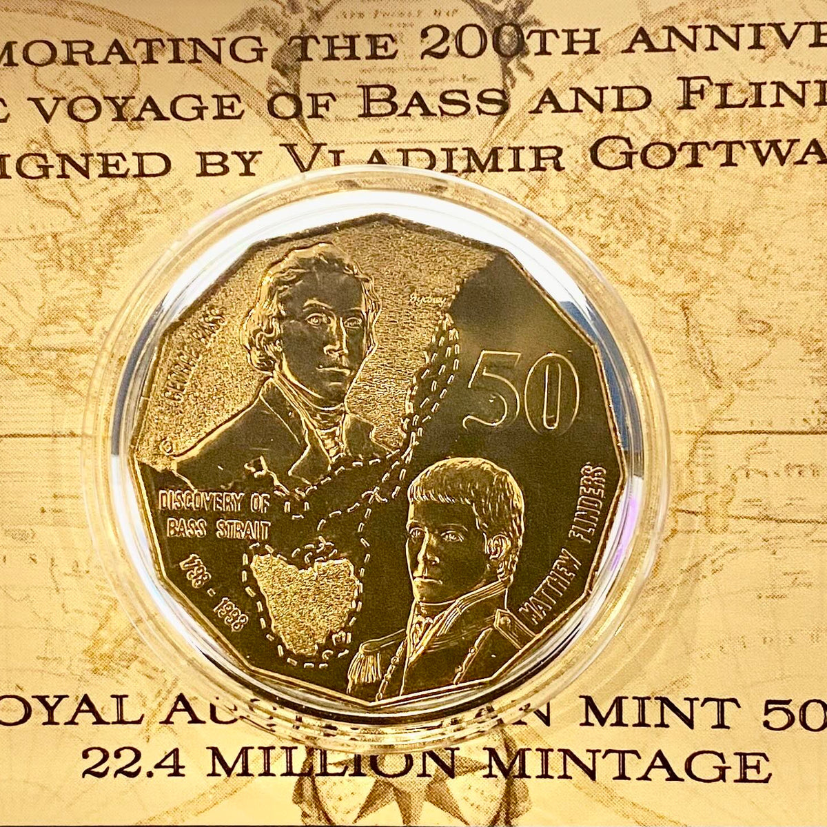 200th Anniversary of the Voyage of Bass and Flinders 1998 50c Coin in ...