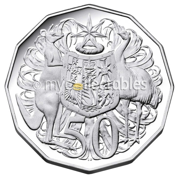 Royal Australian Mint 2014 Six Coin Proof Year Set - Selectively Gold Plated 1 Dollar Coin