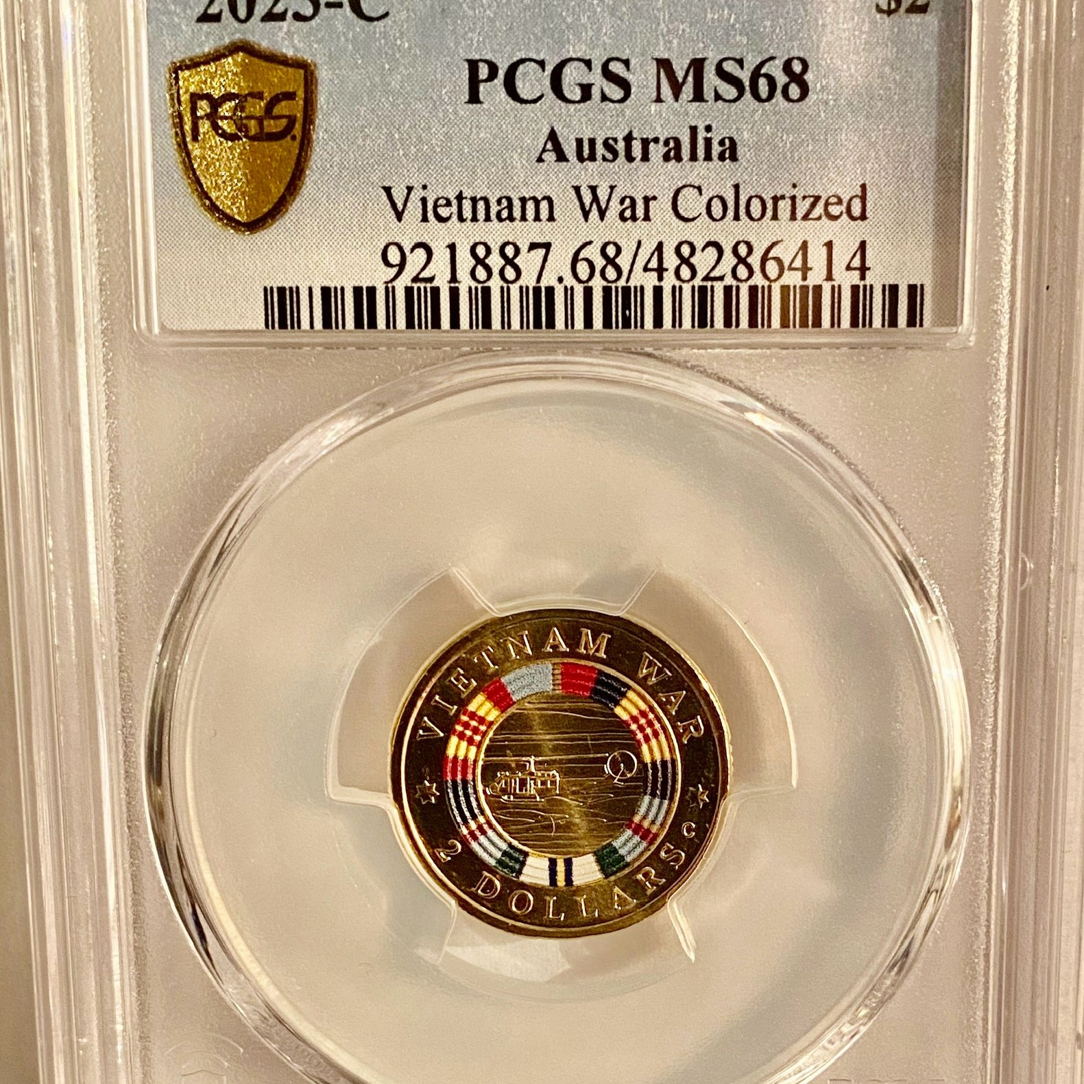 Royal Australian Mint 2023-C Vietnam War Colourized PCGS MS68