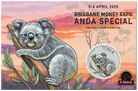 Perth Mint 2025 $1 Australian Koala - Brisbane Money Expo ANDA Special 1 oz Silver Coloured Coin in Card