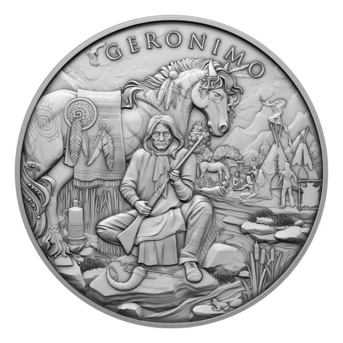 Legendary Warriors Geronimo 1 oz Silver BU Round