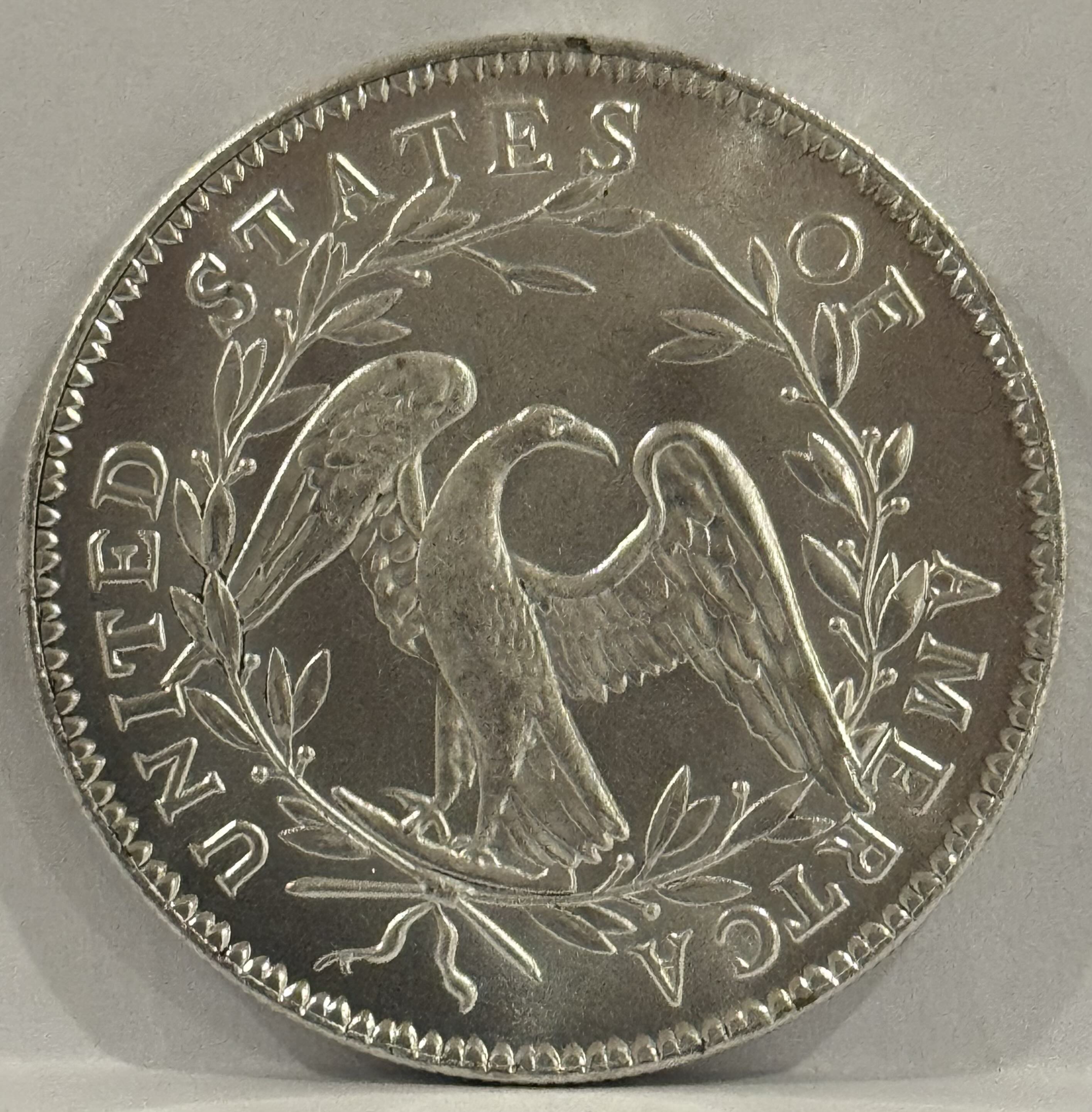 Reproduction Flowing Hair Liberty 1796 Silver Plated coin