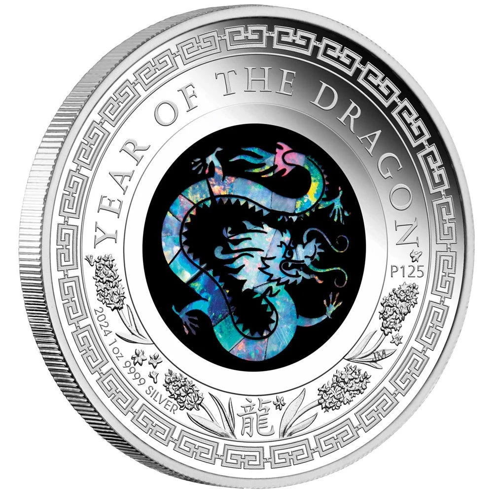 Perth Mint Australian Opal Lunar Series 2024 Year of the Dragon 1oz Silver Proof Coin