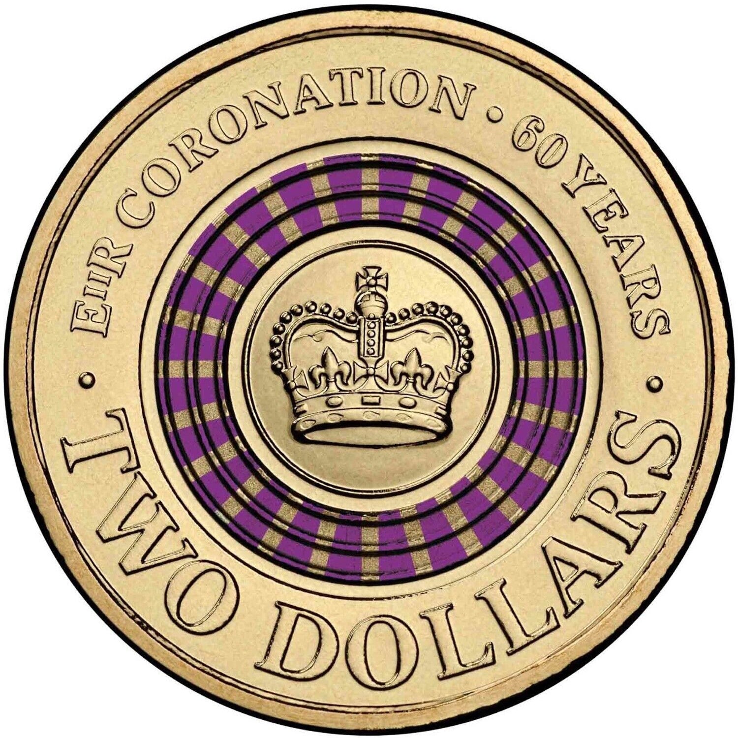 Royal Australian Mint 2013 QEII 60th Anniversary Coronation $2 Lightly Circulated Coin