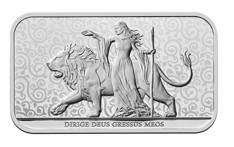 Royal Mint Uma and the Lion 2024 1 oz Silver BU Bar