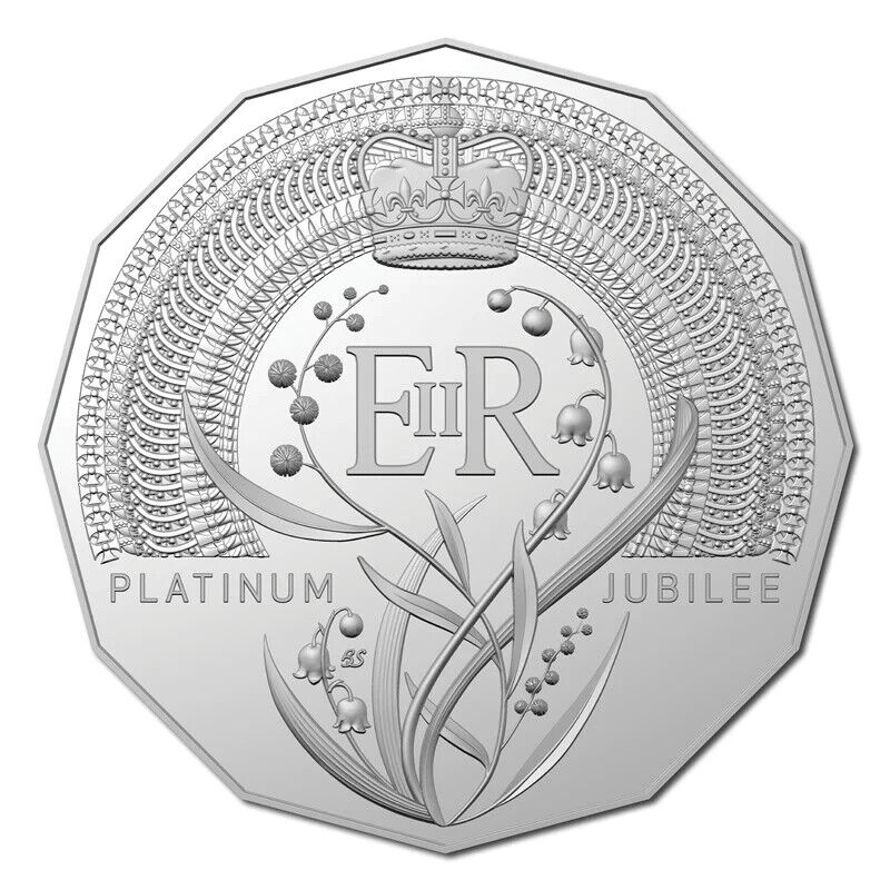 Royal Australian Mint 2022 50c UNC Coin -Platinum Jubilee of Her
