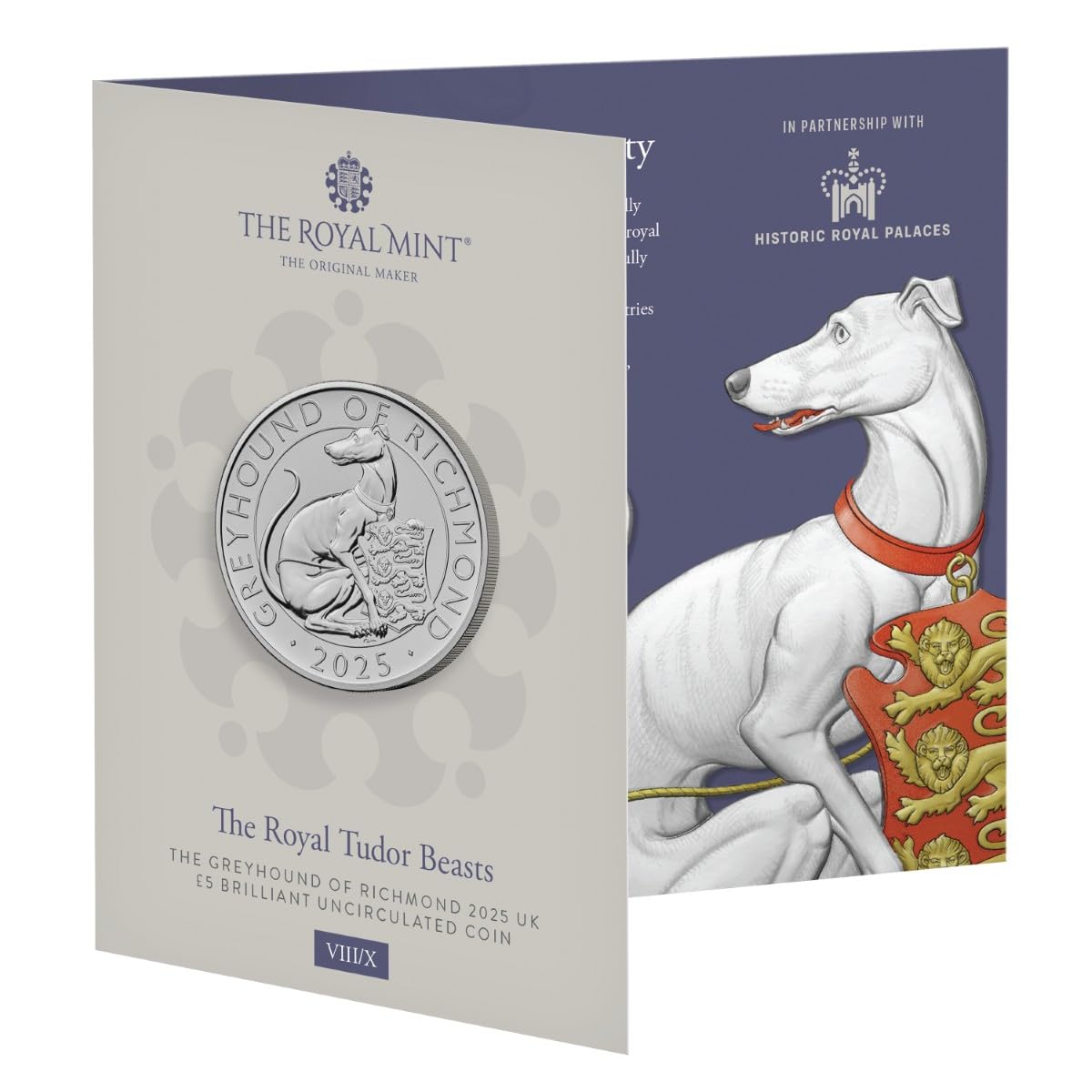 Royal Mint Tudor Beasts The Greyhound of Richmond 5 pound 2025 Brillia – My  Collectables