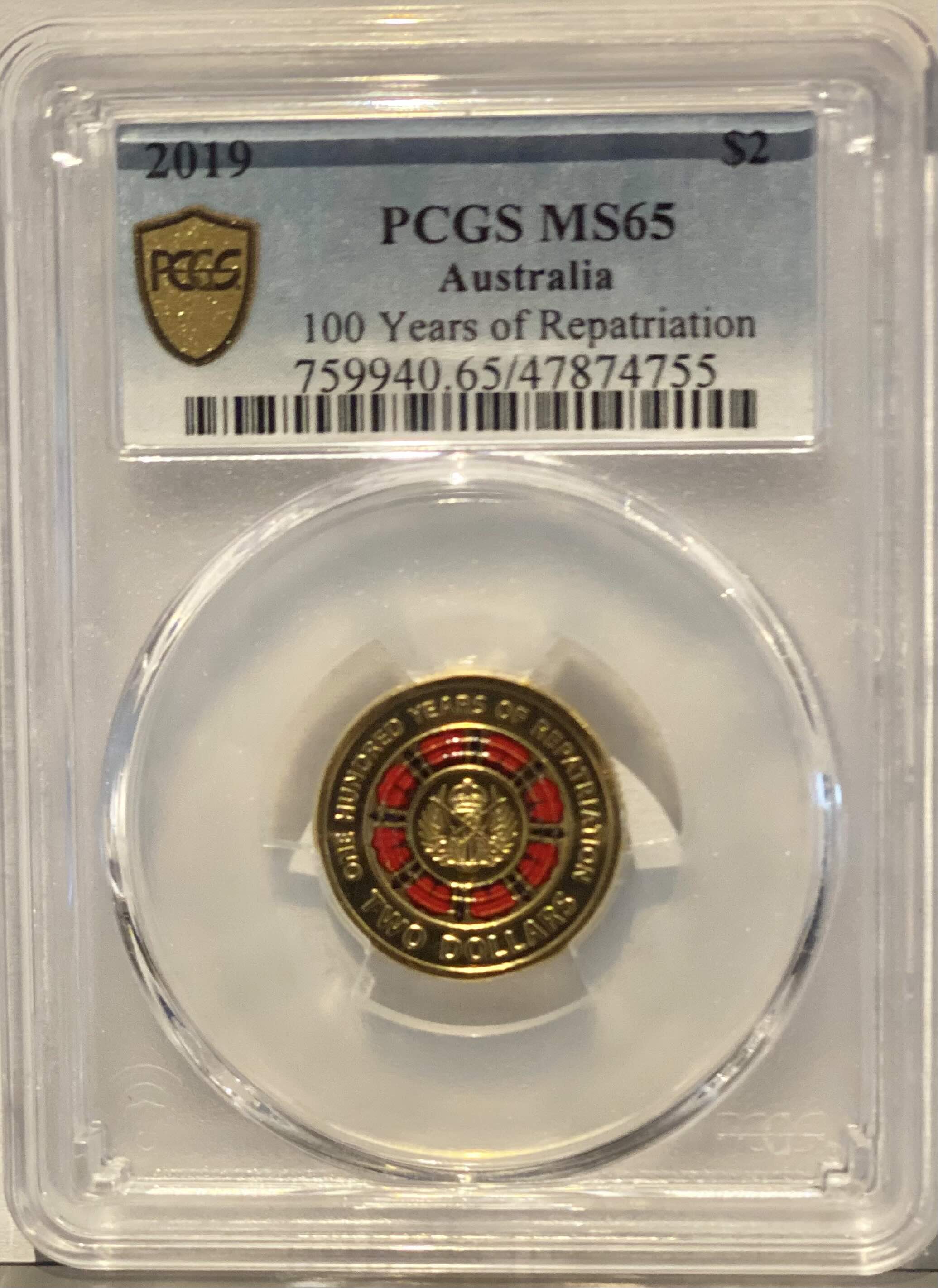 Royal Australian Mint 2019 $2 100 Years of Repatriation PCGS MS65