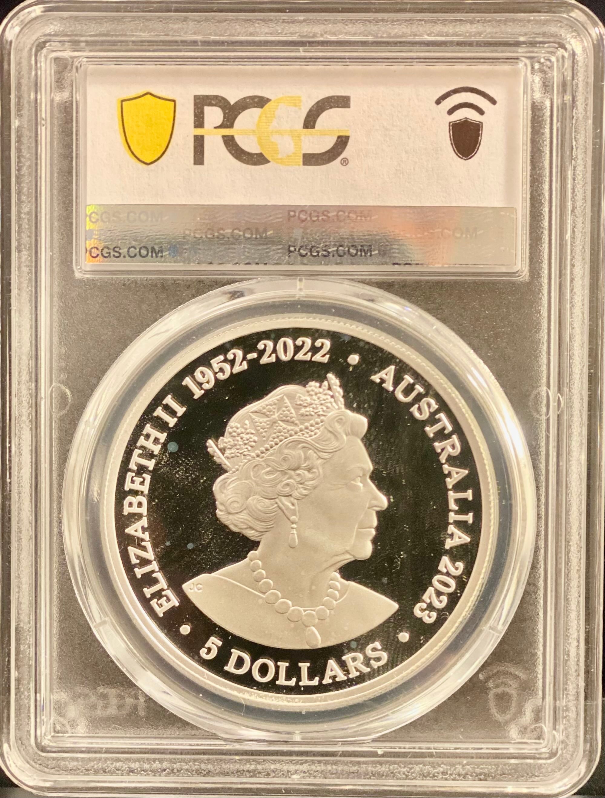 Perth Mint 2022-P 1 oz Silver PCGS MS70 Silver Swan Colorized