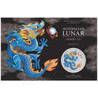 Perth Mint Perth Stamp and Coin Show Special Australian Lunar Series III 2024 Year of the Dragon 1oz Silver Blue Coloured Coin in Card