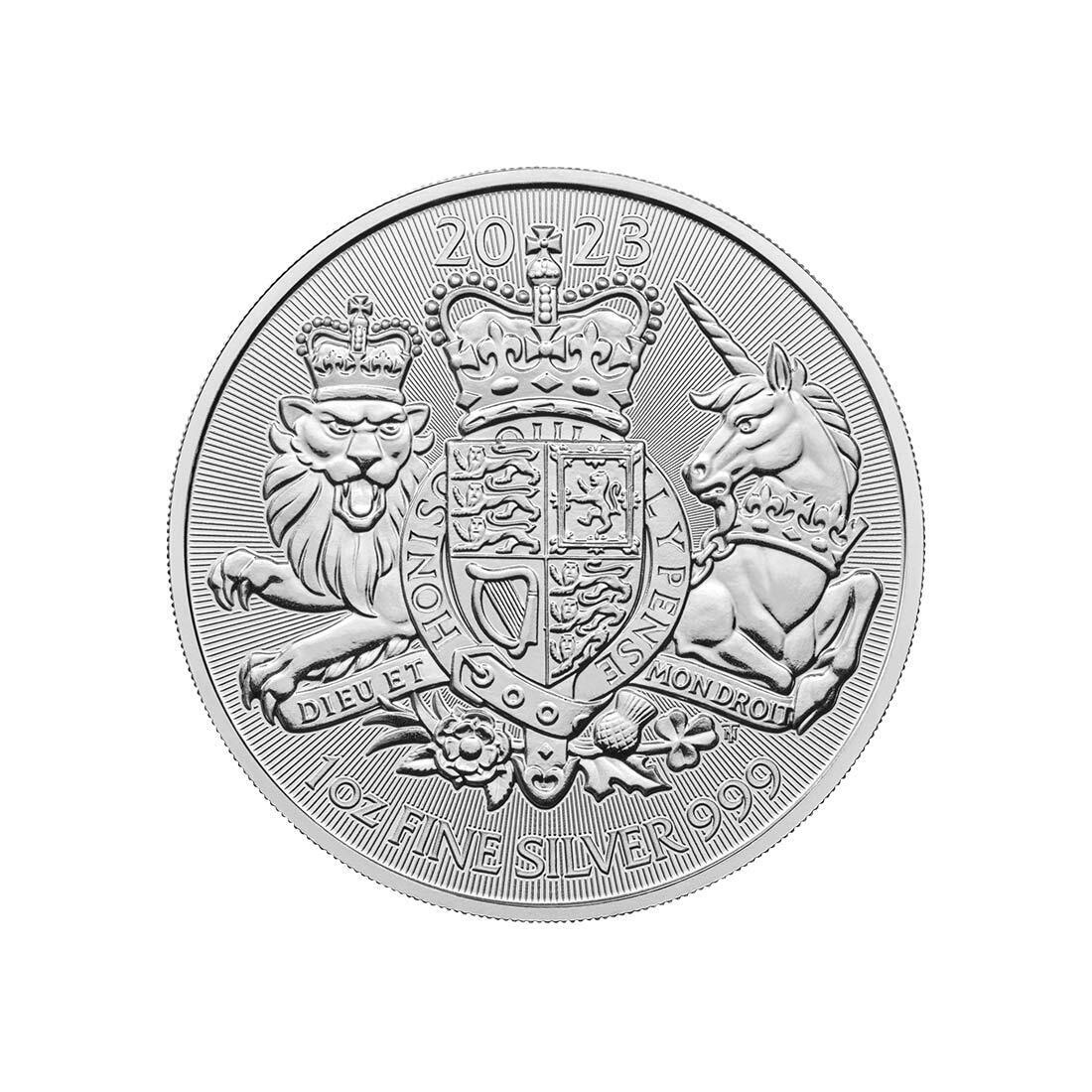 Royal Mint 2023 1 oz Great Britain The Royal Arms .999 Silver BU Coin